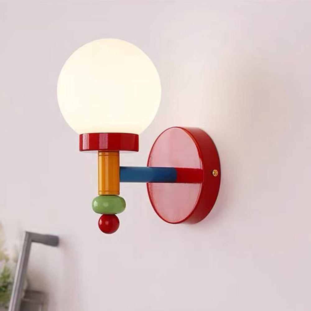 Creative Multicolor Spherical Glass Wall Light