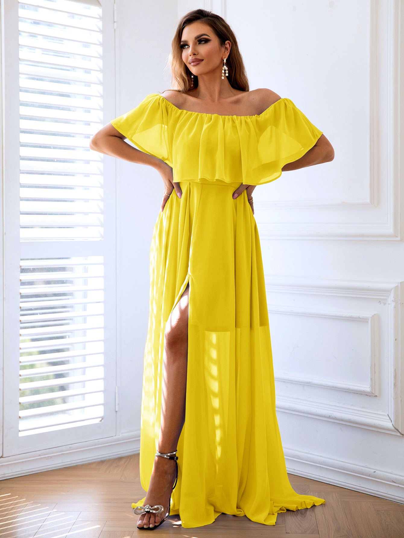 off-shoulder-layered-split-maxi-dress
