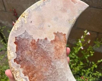 pornhint Pornhint Brazilian Pink Amethyst Quartz Crystal Moon. Pink, Purple, Red, Quartz