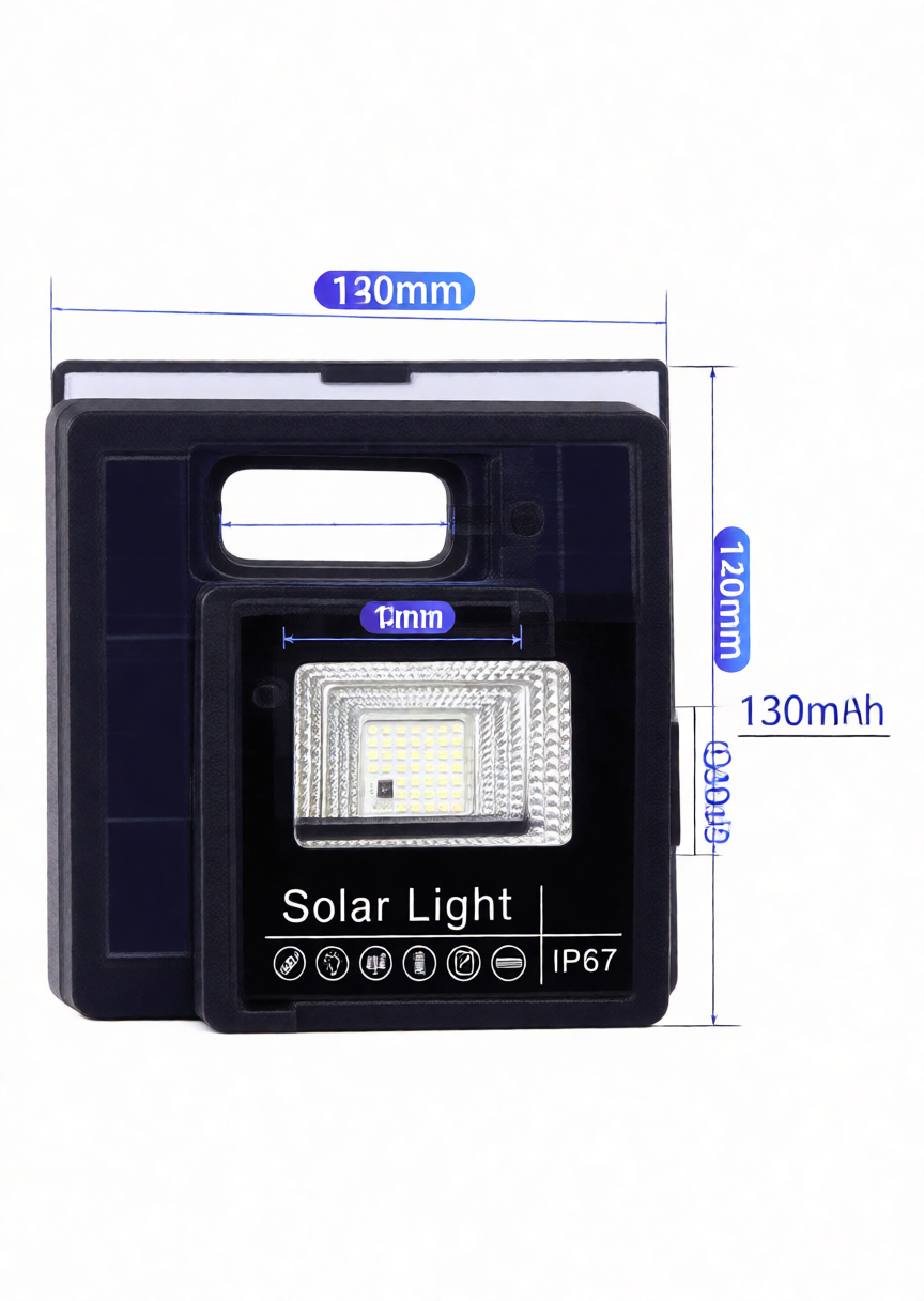 High-Brightness Solar LED Flood Light with Human Body Induction and IP65 Waterproof Rating for Outdoor Use