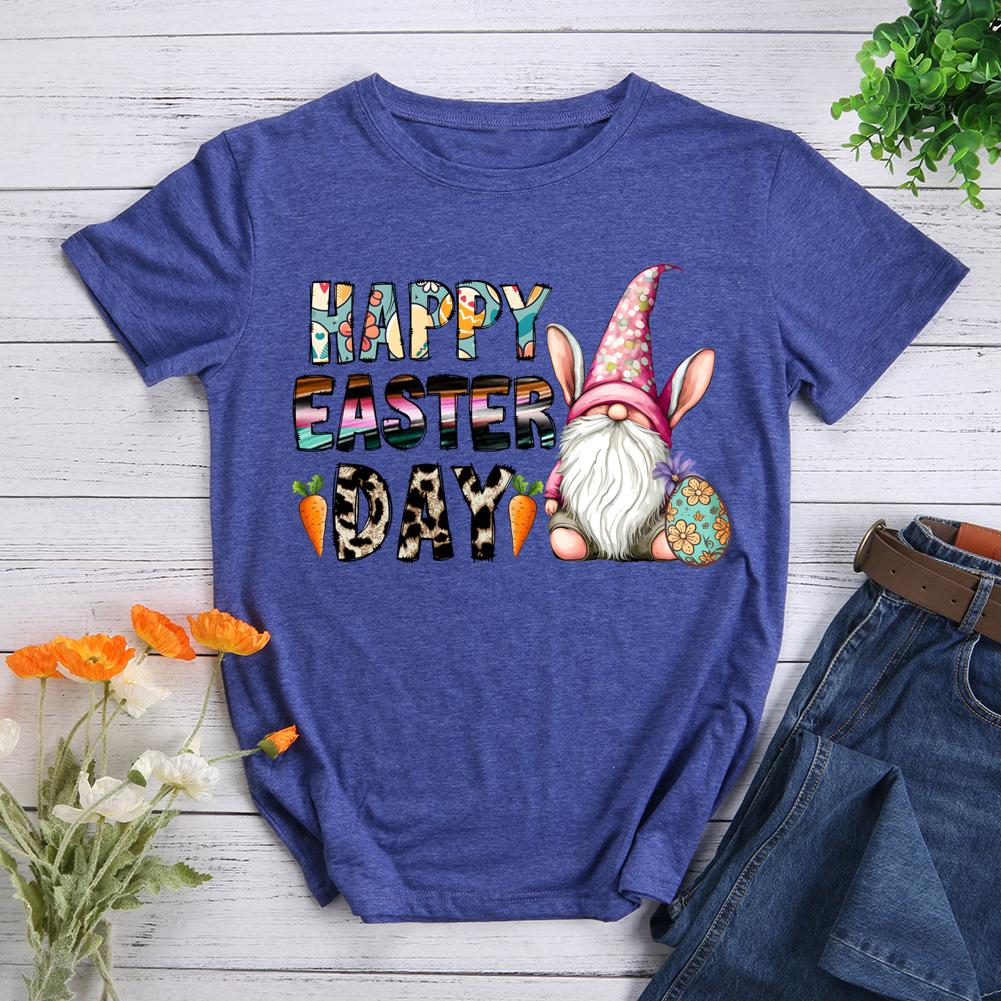 Happy Easter Day Round Neck T-shirt-0025483-Guru-buzz