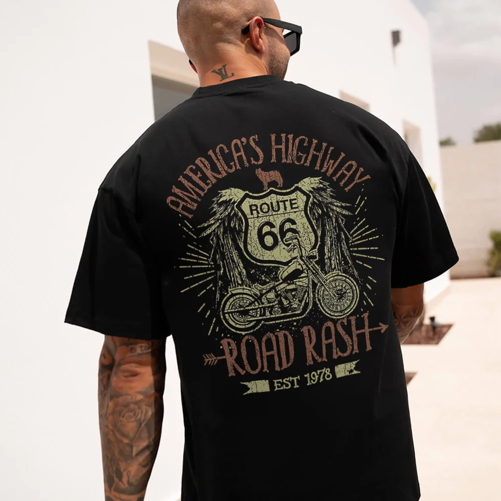 America's Highway Route 66 Printed Men's T-shirt - Devcarry
