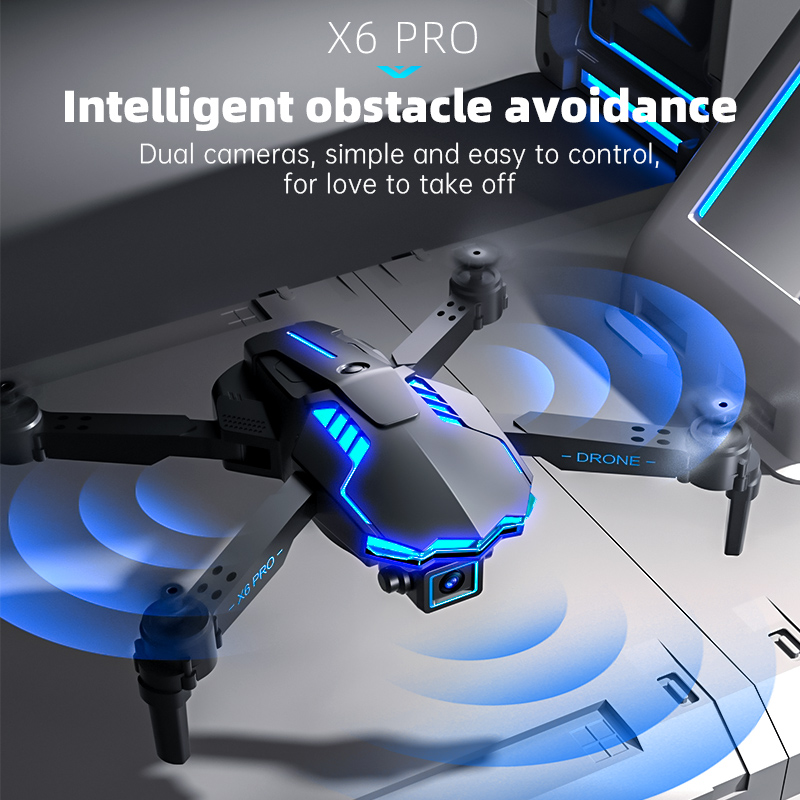2022 NEW X6 Drones 4K HD Dual Lens With Optical Flow Obstacle Photography Professional Helicopter RC Mini Plan Toys