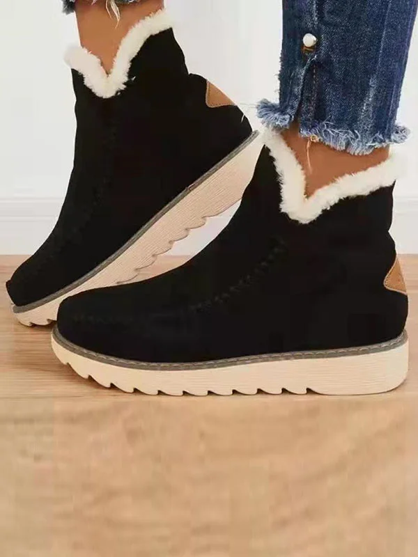 Flat Platform Ankle Length Quilted Boots