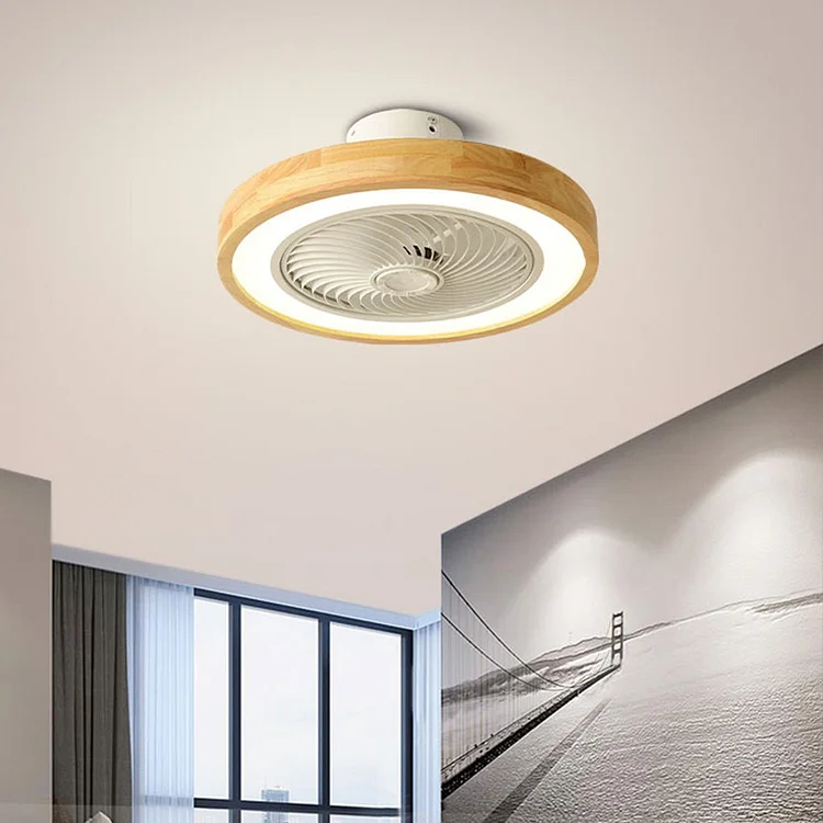 Three-level Wind Regulation Nordic Modern Bladeless Ceiling Fans with Lights and Remote Control - Appledas