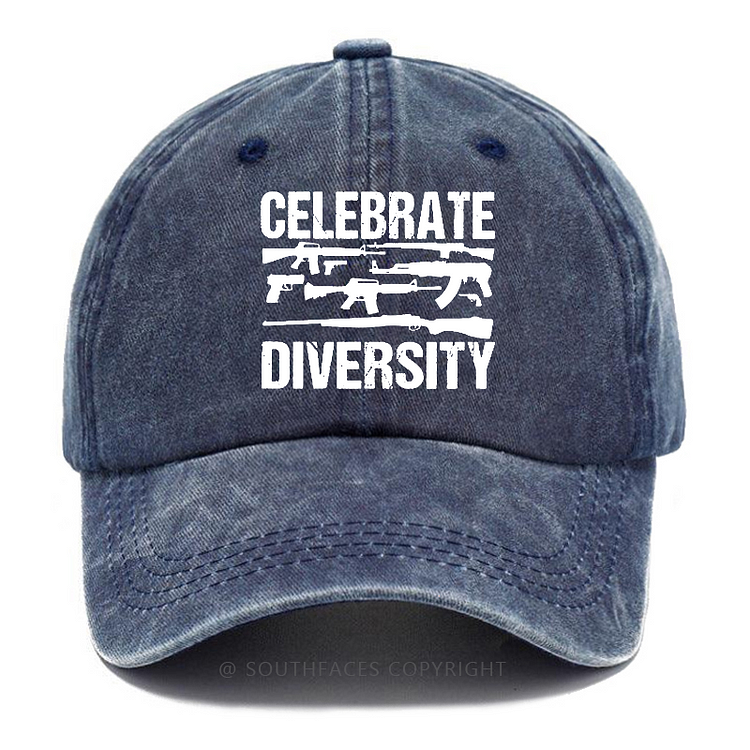 Celebrate Diversity Gun Print Men's Hats