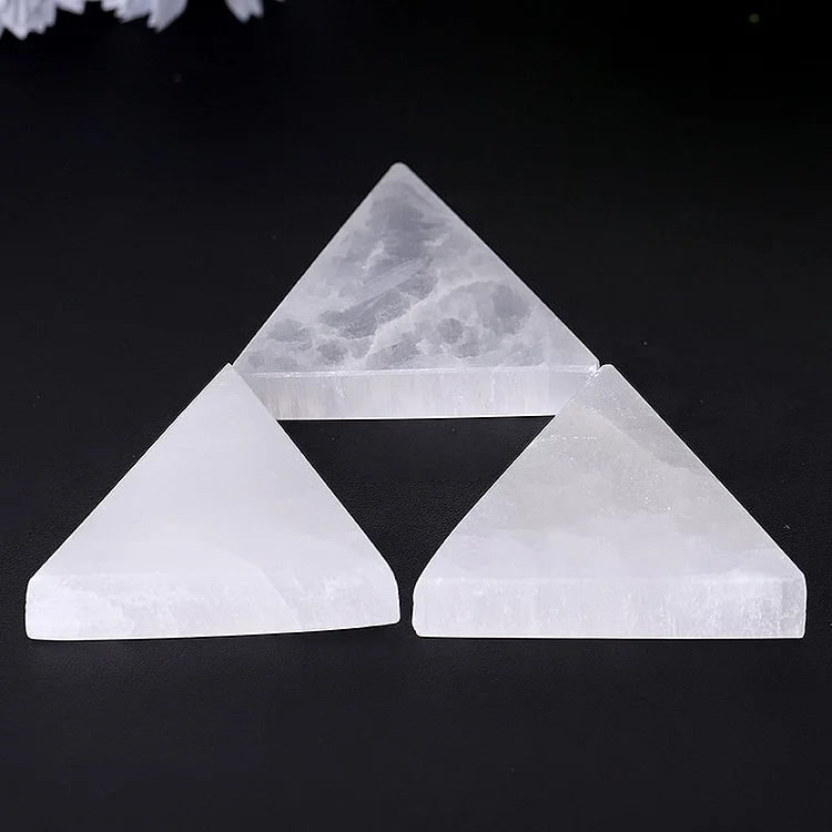 2" Triangle Selenite Slab Crystal Charging Plate Crystal
