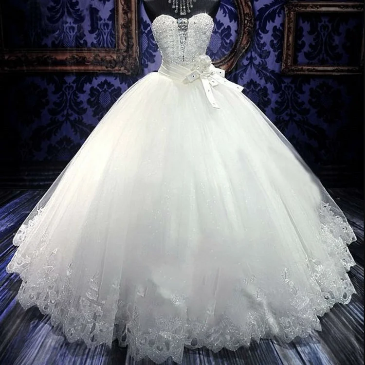 Chest Wrap Tulle Lace Organza Princess Wedding Dress