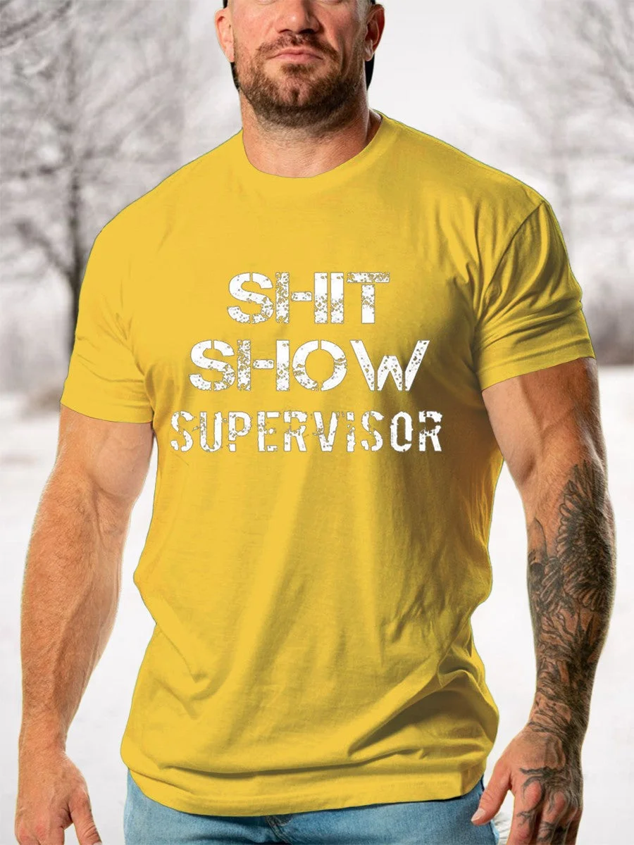 Men's Funny ShitShow Supervisor Saying Casual T-shirt Top