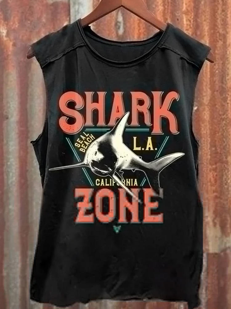 Comstylish Unisex Shark Week Printed Lounge Tank Top