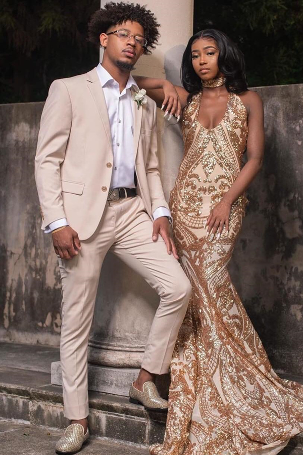 strapless open back dress Gold Rhinestones Strapless Slit Long Train Overskirt Prom Dress main image 0