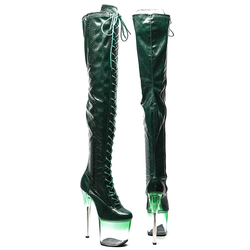 VCshoes 20CM/8inches Snake PU Upper Exy Exotic Young Trend Fashion Boots High Heel Platform Pole Dance Boot