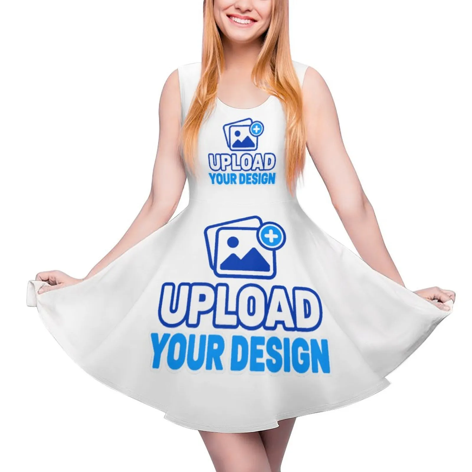 Custom Photo-Collage Sleeveless High-Waist Skater Dress product image 9