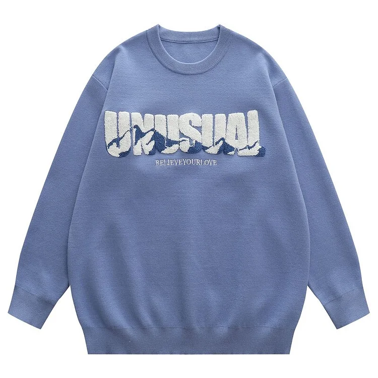 Letter Embroidery Jumper New Autumn Hip Hop Harajuku Casual Loose Pullover Unisex