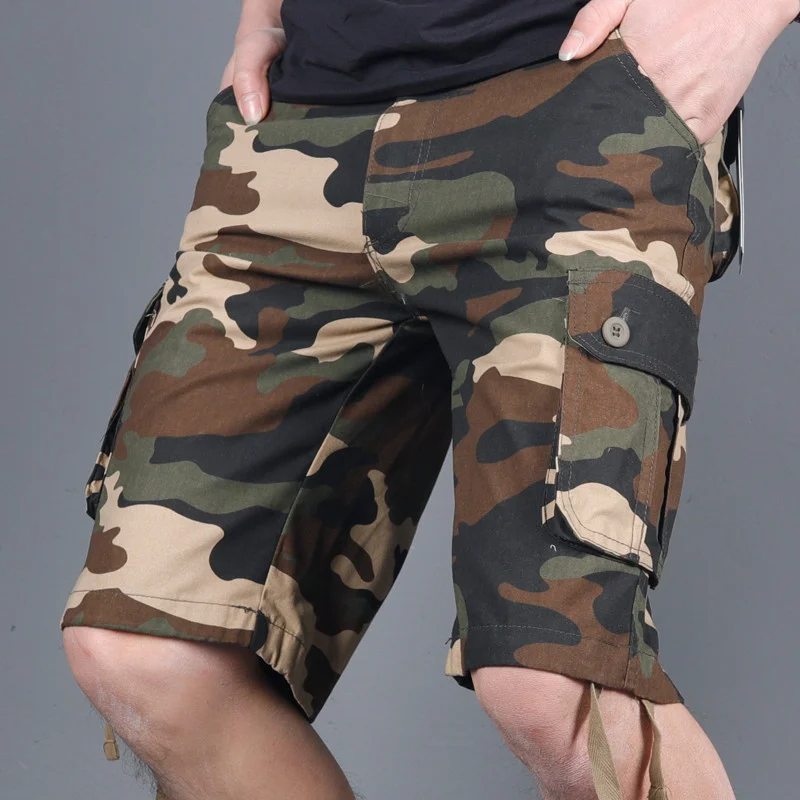 Loose Camouflage Multi-Pocket Cargo Shorts