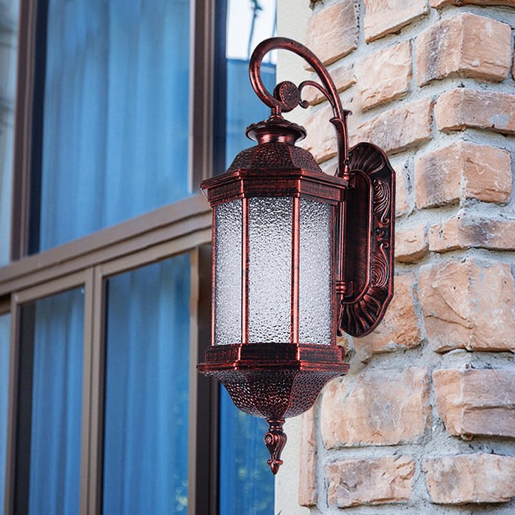 Copper 1-Head Sconce Light Fixture Farmhouse Water Glass Verum Wall Lighting Ideas with Tiger Stripe Design