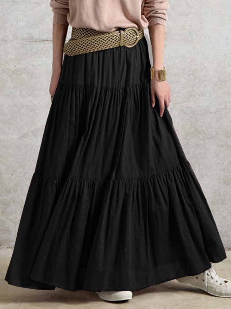 Vintage Tiered Maxi Skirt
