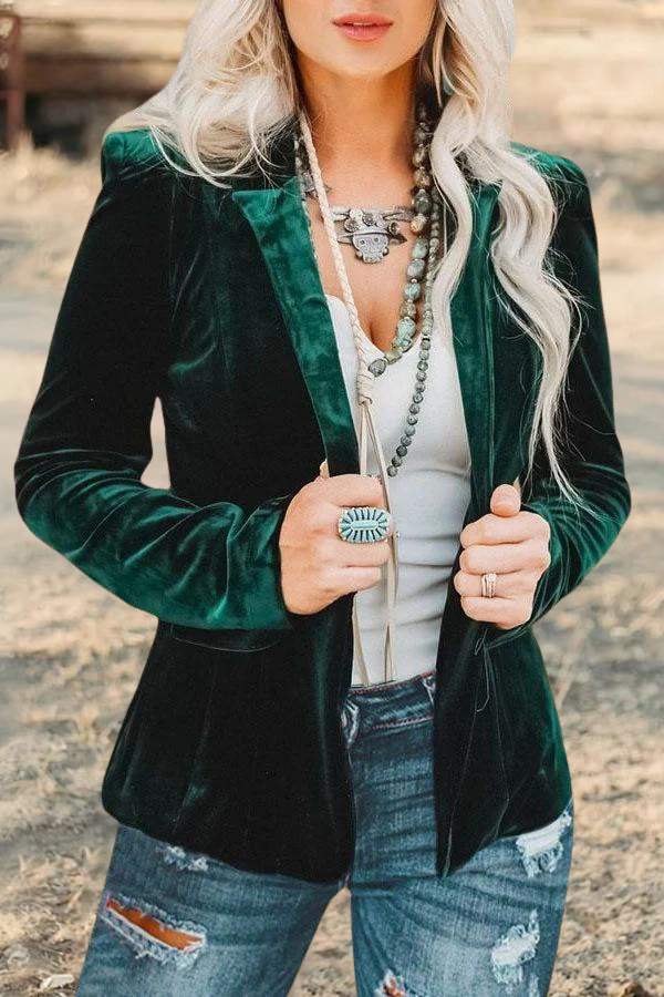 Velvet Floral Blazer