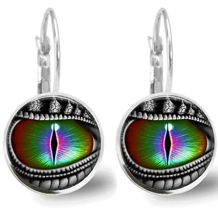 Y2K Vintage Dragon Eye Time Synthetic Gemstone Earrings Retro Creative Personality Temperament Alloy Material Exquisite Gift For Women Girls