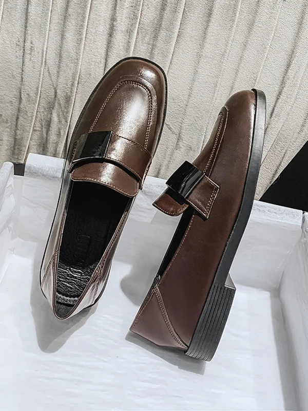 Shallow Cut Square-Toe Loafers