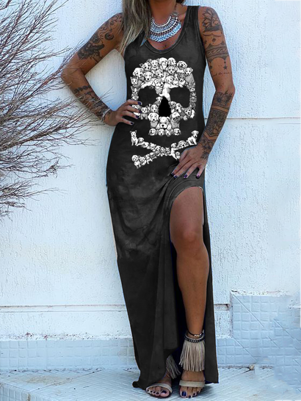 Punk print casual dress