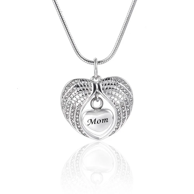 Angel Wing Cremation Urn Necklaces for Ashes- Forever In My Heart