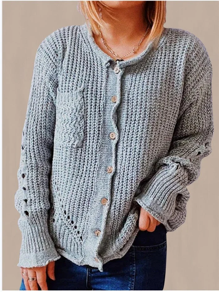 Women Long Sleeve Cardigan Pockets Women Sweaters