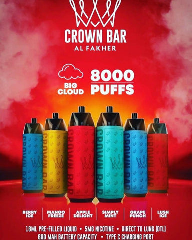 Al Fakher Crown Bar Pro 8000: Long-Lasting Flavor & Big Clouds OPVape