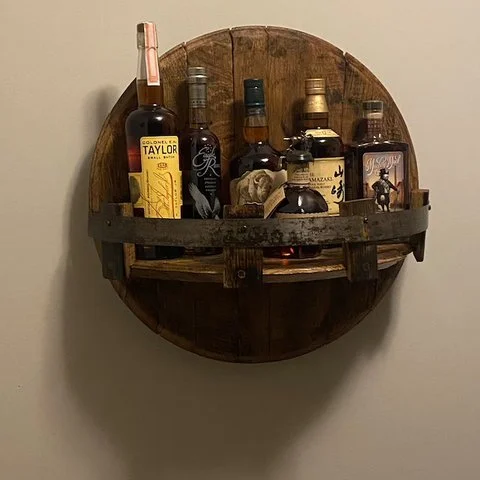 Bourbon Whiskey Barrel Shelf