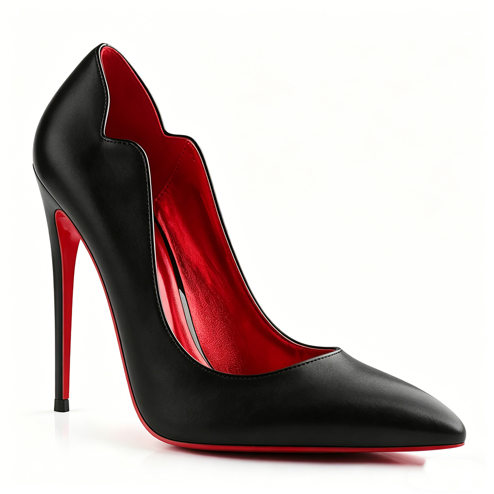 100mm/120mm Women's Classic Pointed Toe And V-shaped Multicolor Heels Red Lining Red Bottom Matte Shoes-MERUMOTE