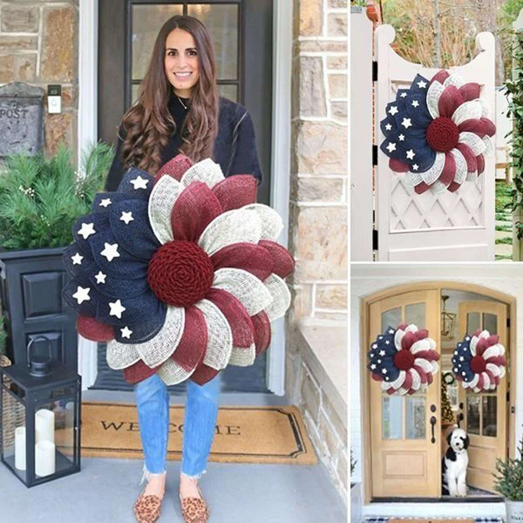 🔥(Last Day 50% OFF)🔥2024 American Flag Wreath🔥Buy 2 items save 10% off