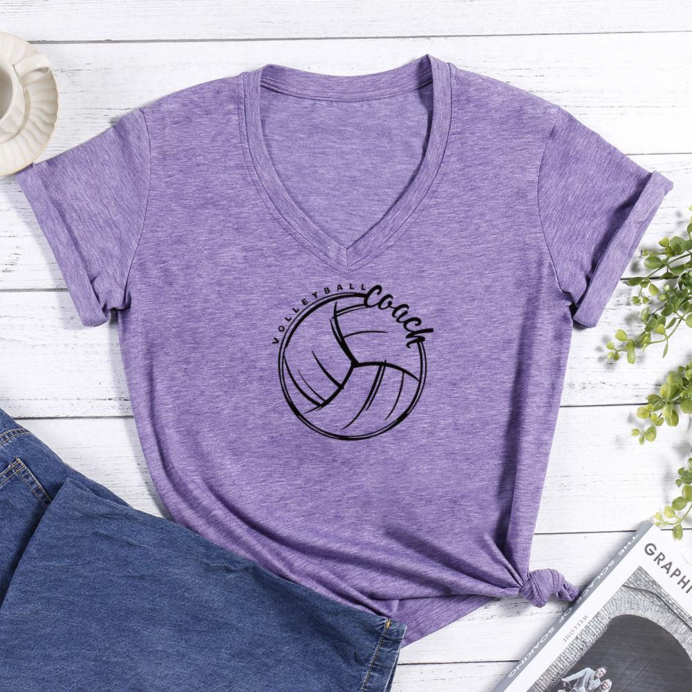 Volleyball coach V-neck T Shirt-Guru-buzz