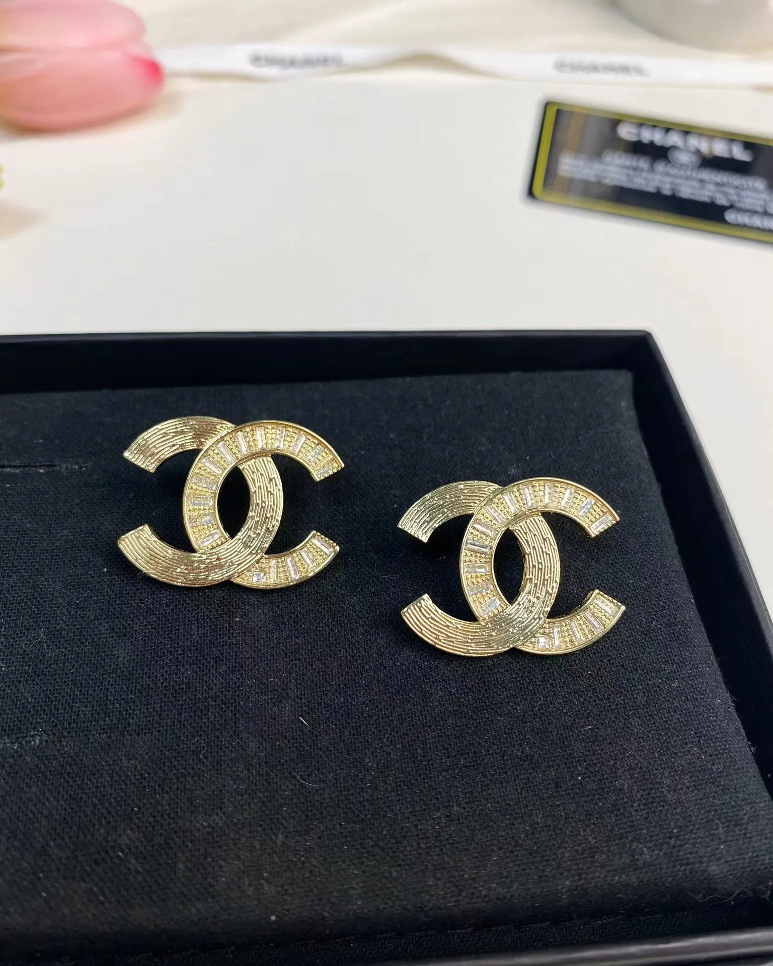 Chanel Big Gold Double C Stud Earrings