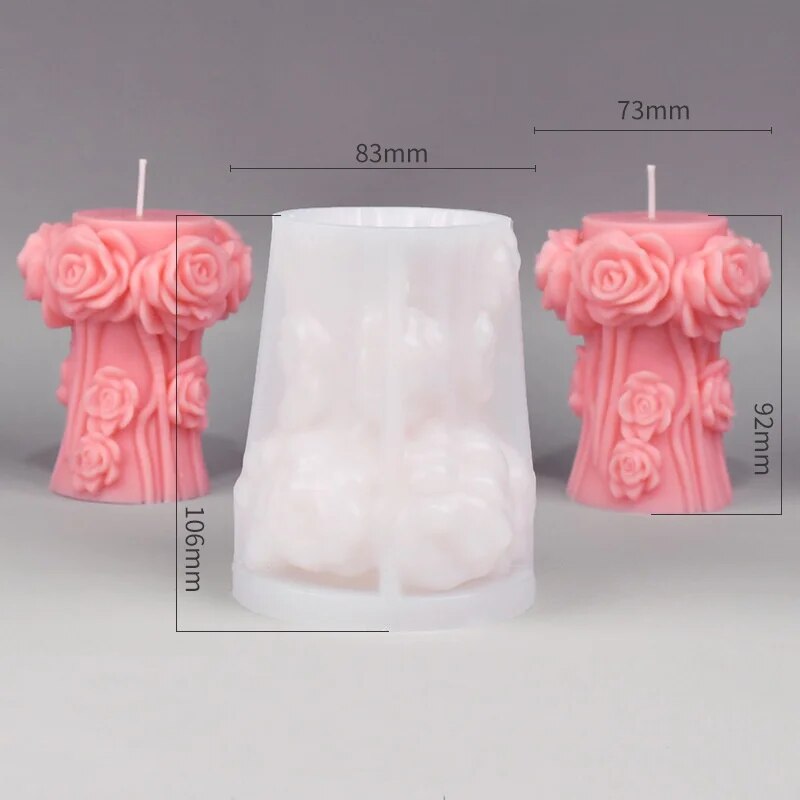 Romantic Love Bouquet Flower Silicone Candle Mold DIY Rose Soap Resin Making Chocolate Cake Decor Wedding Souvenirs Gift