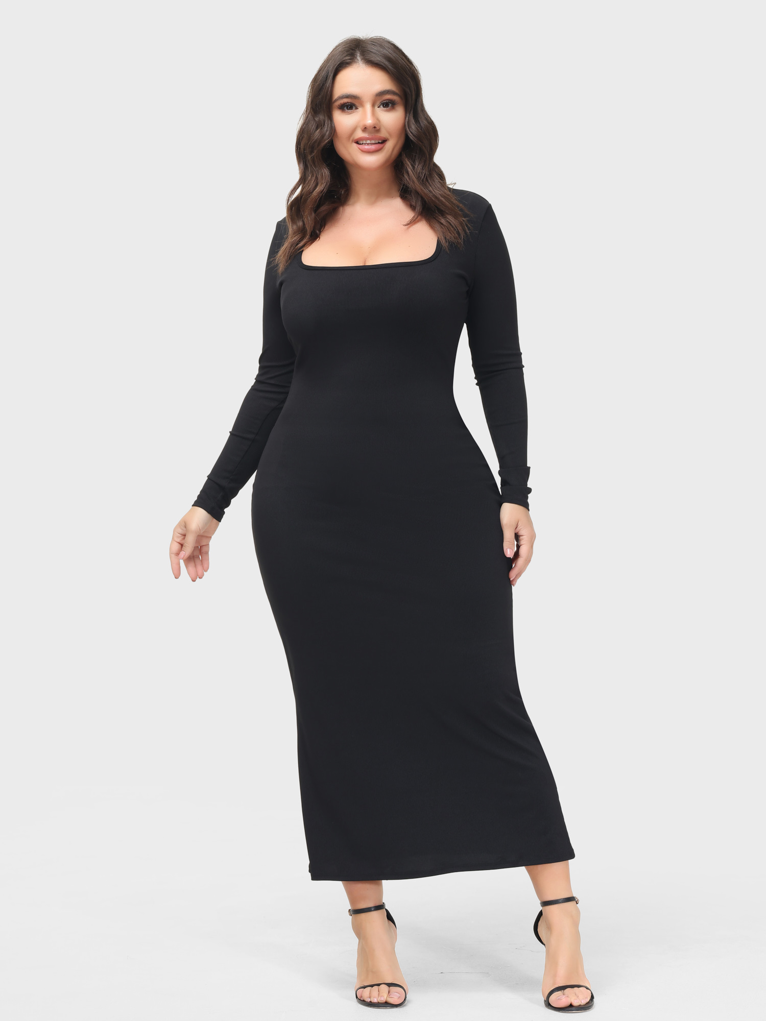 Midsize Goddess Maxi Dress With Builtin Shapewear