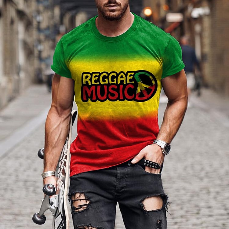 Reggae Casual Short Sleeve T-Shirt