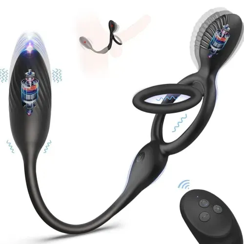 pornhint Pornhint Cock Ring Anal Butt Plug Vibrator Male Prostate Massager Remote Sex Toys For Men