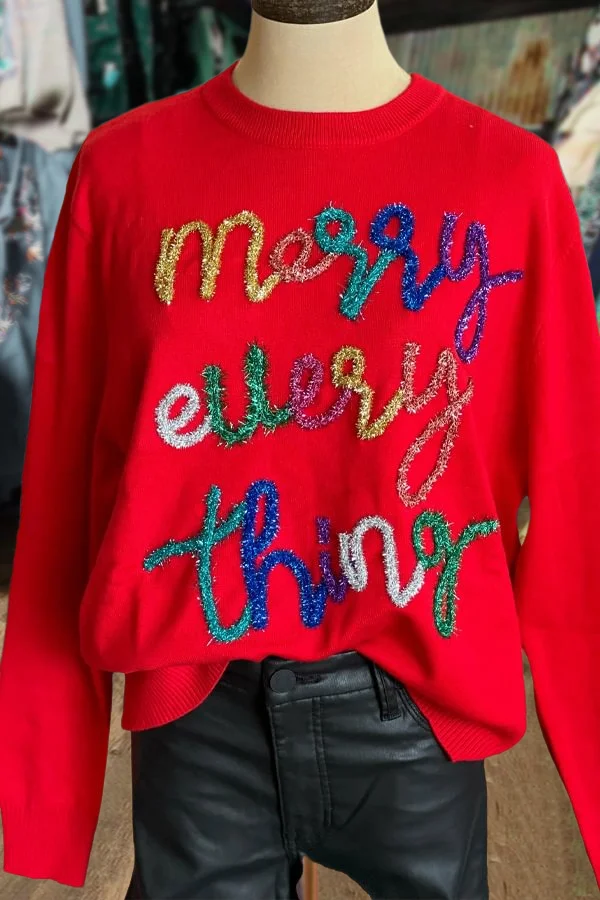 Colorful Merry Everything Sweatershirt
