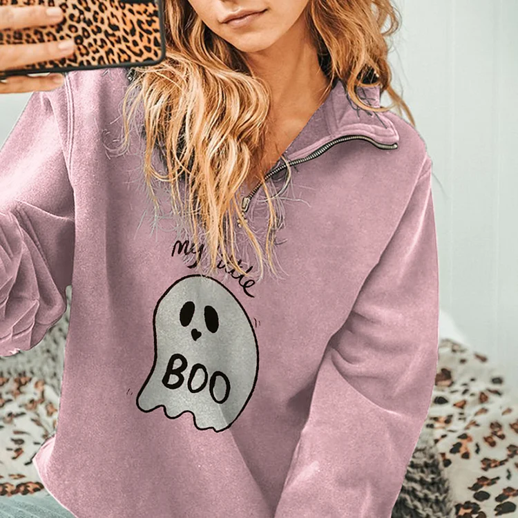 Vefave My Little Boo Print Sweatshirt
