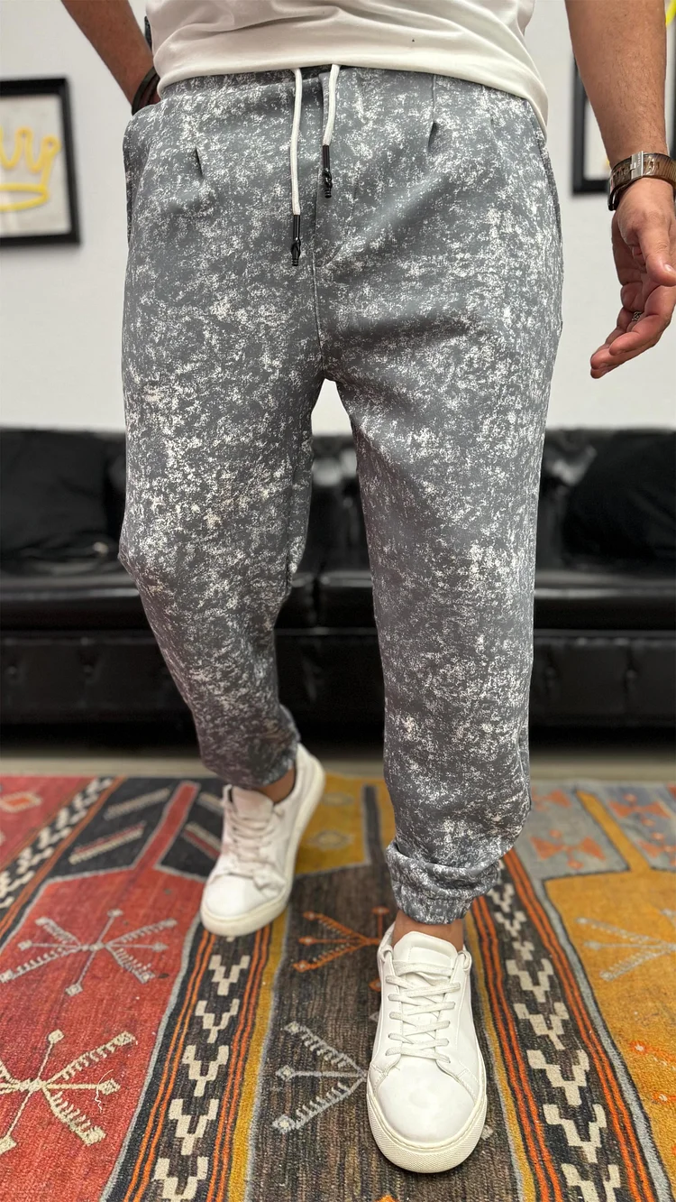 Tie-dye printed men's casual pants