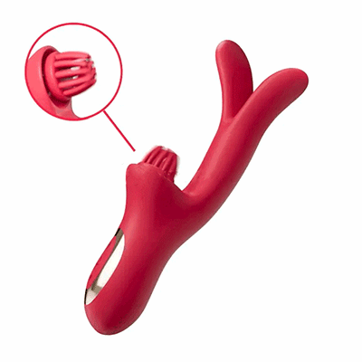 Cyrisse 3-in-1 Come-hither Rabbit Vibrator With Tickling Vibration By Rose Toy