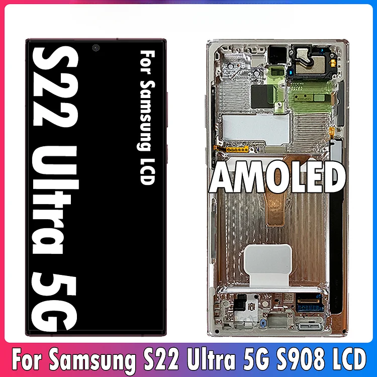 6.8inch AMOLED  Samsung S22 Ultra 5G Display S908B S908B/DS S908U S908W S908N S9080 S908E LCD Touch Screen Digitizer ReplaceSM-LCD