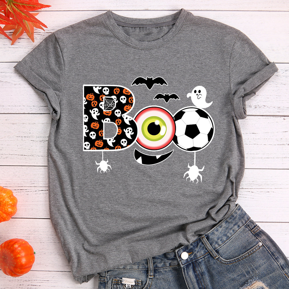 Funny Soccer Halloween Trick or Treat Boo!  T-Shirt Tee-597383-Guru-buzz