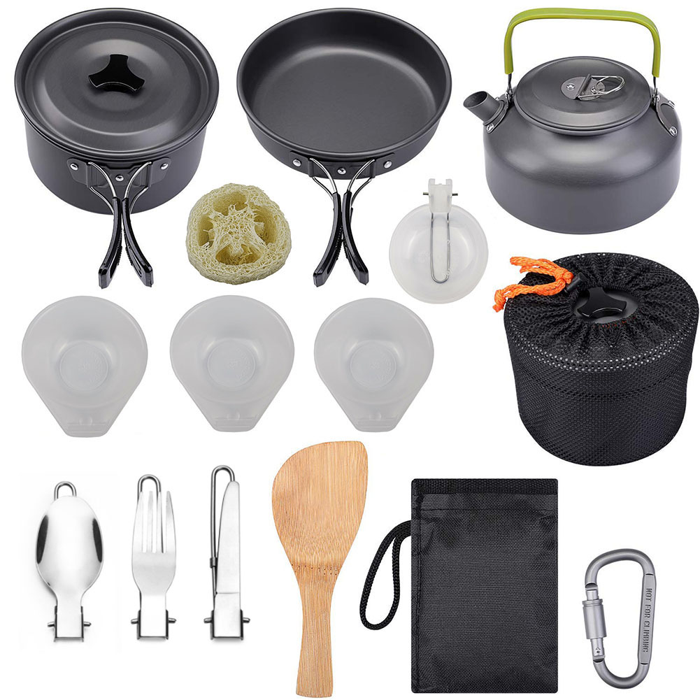 Portable Camping Cookware Set Outdoor Cooking Equipment Tableware Utensils, Black, 501 Original
Portable Camping Cookware Set Outdoor Cooking Equipment Tableware Utensils, Black, 501 Original