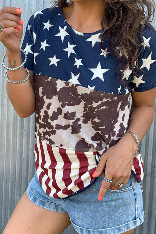 American Flag Print Independence Day T-shirt