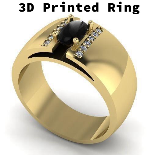 7645 korean style diamond art men ring 3D model 3D printable
