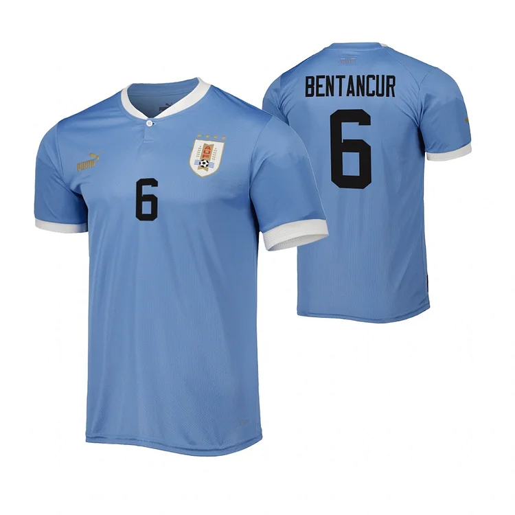 Uruguay Rodrigo Bentancur 6 Home Shirt Kit World Cup 2022