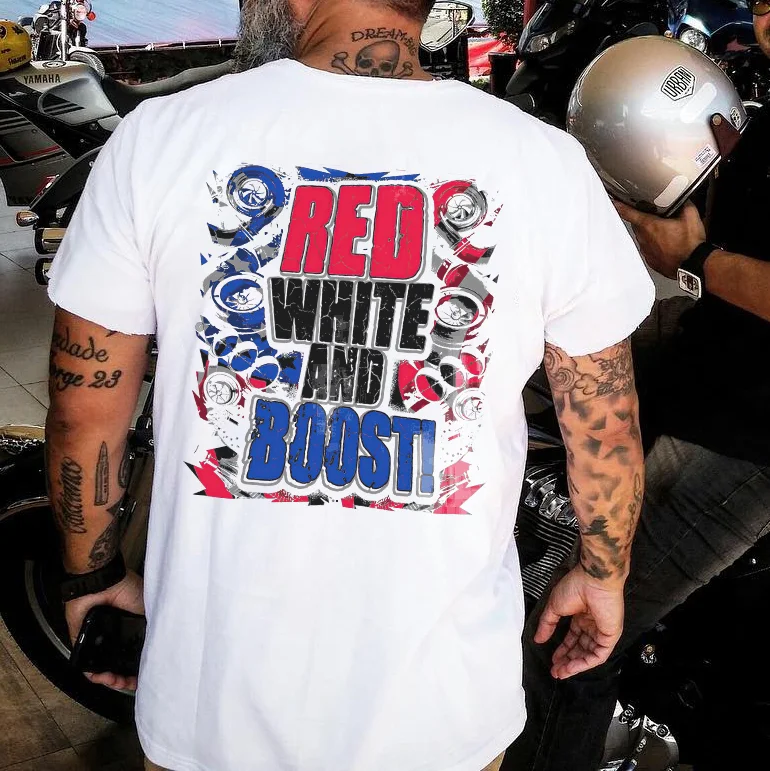 Red White And Boost T-shirt - Devcarry
