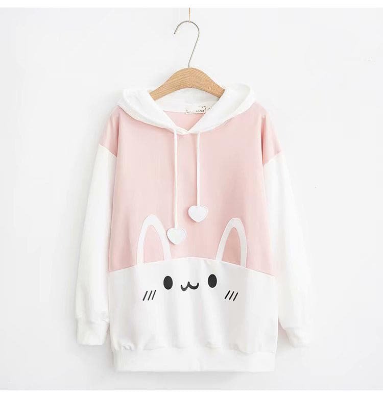 White/Pink/Blue Kawaii Bunny Hoodie Jumper SP13213