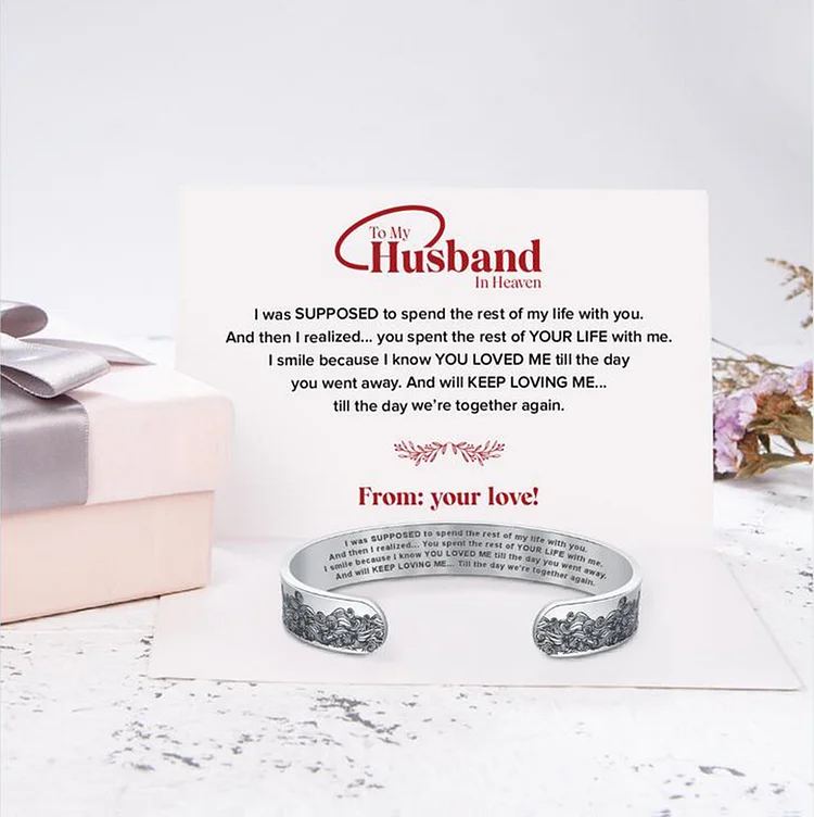 To My Husband In Heaven Cuff Bracelet Memorial Gift